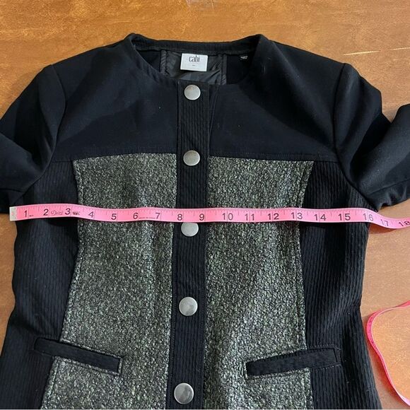 CAbi #3036 Cropped Panel Media Jacket Black Gray Sz XS - Picture 7 of 7